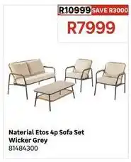 Leroy Merlin Naterial - etos 4p sofa set wicker grey offer