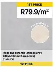 Leroy Merlin Floor tile ceramic lethabo grey 430x430mm (2.4m2/box) offer