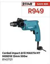 Leroy Merlin Makita - corded impact drill mt m0801b 13mm offer