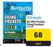 Makro Butterfly A4 100 Pocket Filing Pockets 256726 offer