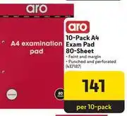 Makro Aro 10 Pack A4 Exam Pad 80 Sheet 437187 offer