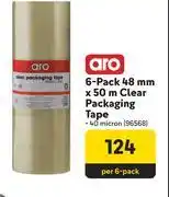 Makro Aro 6 Pack 48mm x 50m Clear Packaging Tape 96568 offer