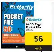 Makro Butterfly A4 50 Page Pocket File 255305 offer