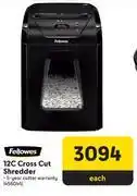 Makro Fellowes 12C Cross Cut Shredder 456045 offer