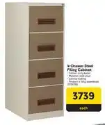 Makro 4 Drawer Steel Filing Cabinet 1029795 offer