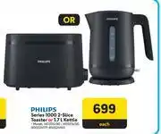 Makro Philips Series 1000 2 Slice Toaster Or 1.7L Kettle HD2510/90/HD9314/90 850024517, 850024541 offer