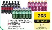 Makro Coca Cola, Fanta, Sprite, Stoney, Zero Twist, Sparletta Or Schweppes Soft Drink Bottles-24 x 440ml offer