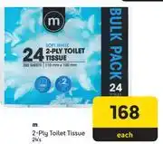 Makro M 2-Ply Toilet Tissue-24's Pack offer