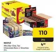 Makro Nestle Mini Barone, Tex Chocolate Bars Or Smarties-24's offer