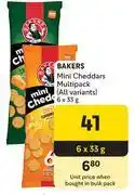 Makro Bakers Mini Cheddars Multipack-6 x 33g offer