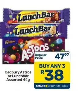 Pick n Pay Hypermarket Cadbury Astros or Lunchbar Assorted 44g offer
