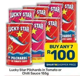 Pick n Pay Hypermarket Lucky Star Pilchards in Tomato or Chilli Sauce 155g offer