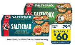 Pick n Pay Bakers Salticrax Salted Crackers Assorted 200g offer