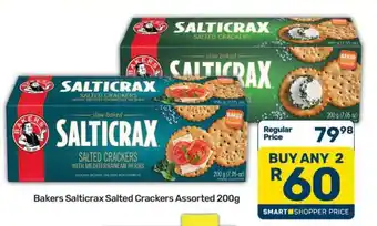 Pick n Pay Bakers Salticrax Salted Crackers Assorted 200g offer