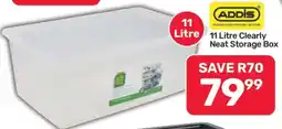 Pick n Pay Hypermarket Addis 11 Litre Clearly Neat Storage Box offer