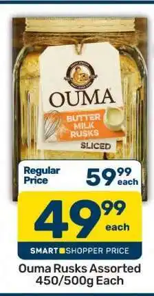 Pick n Pay Ouma Rusks Assorted 450/500g Each offer