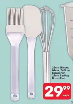 Pick n Pay 25cm Silicone Whisk, 24.5cm Scraper or 22cm Basting Brush Each offer