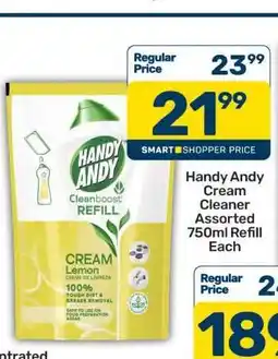 Pick n Pay Handy Andy Cream Cleaner Assorted 750ml Refill Each offer