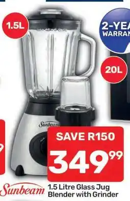 Pick n Pay 1.5 Litre Glass Jug Blender with Grinder offer