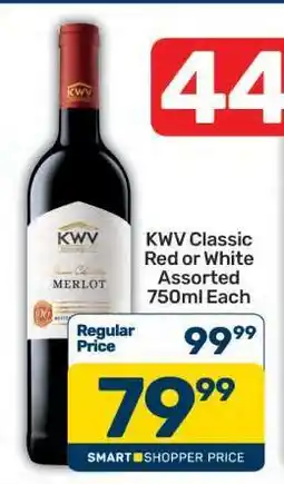 Pick n Pay KWV Classic Red or White Assorted 750ml Each offer