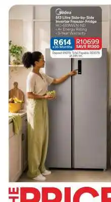 OK Furniture Midea 513 Litre Side-by-Side Inverter Freezer-Fridge offer