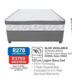 OK Furniture 137cm Logan Base Set offer
