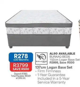 OK Furniture 137cm Logan Base Set offer