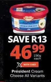 Checkers Président Cream Cheese All Variants offer