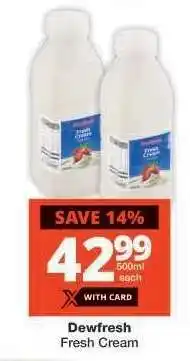 Checkers Dewfresh Fresh Cream offer