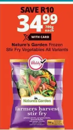 Checkers Nature's Garden Frozen Stir Fry Vegetables offer