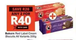 Checkers BAKERS RED LABEL CREAM BISCUITS offer