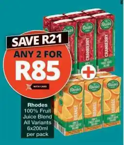 Checkers RHODES 100% FRUIT JUICE BLEND offer