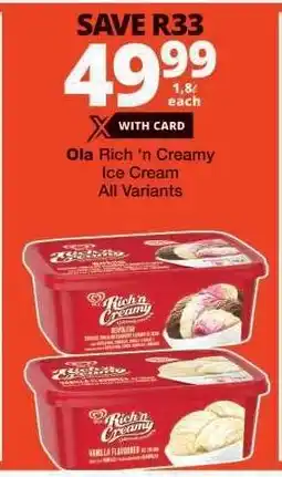 Checkers OLA Rich 'n Creamy Ice Cream offer