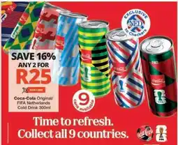 Checkers Coca-Cola Original/FIFA Netherlands Cold Drink 300ml offer