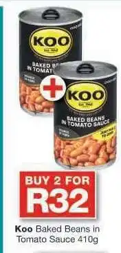 Checkers Koo Baked Beans In Tomato Sauce-410g offer