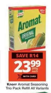 Checkers Knorr Aromat Seasoning Trio Pack Refill All Variants offer