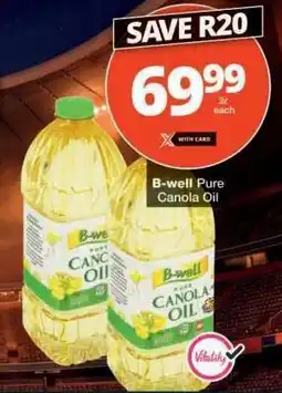 Checkers B-Well Pure Canola Oil offer