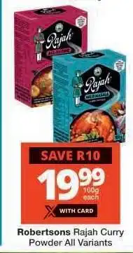 Checkers ROBERTSONS RAJAH CURRY POWDER all variants offer