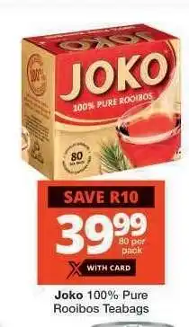 Checkers Joko 100% Pure Rooibos Teabags offer