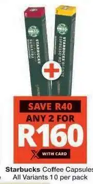 Checkers Starbucks Coffee Capsules offer