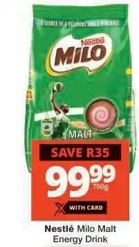 Checkers NESTLÉ Milo Malt Energy Drink offer