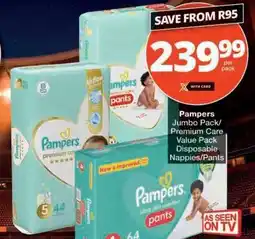 Checkers Pampers Jumbo Pack/Premium Care Value Pack Disposable Nappies/Pants offer