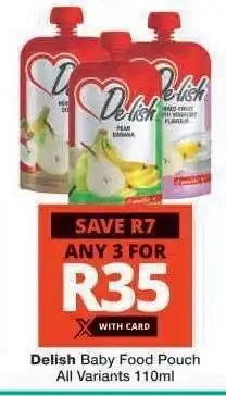 Checkers DELISH BABY FOOD POUCH offer