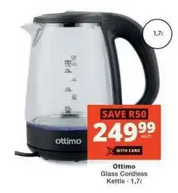 Checkers Ottimo Glass Cordless Kettle offer