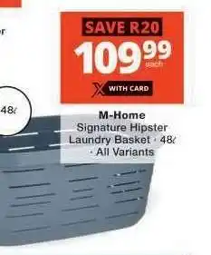 Checkers M-Home Signature Hipster Laundry Basket offer