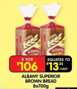 Shoprite ALBANY SUPERIOR BROWN BREAD 8x700g offer