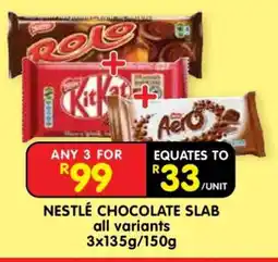Shoprite NESTLE CHOCOLATE SLAB offer