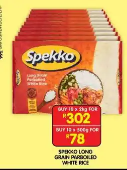 Shoprite SPEKKO LONG GRAIN PARBOILED WHITE RICE offer