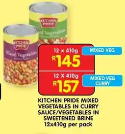 Shoprite KITCHEN PRIDE MIXED VEGETABLES IN CURRY SAUCE/VEGETABLES IN SWEETENED BRINE offer