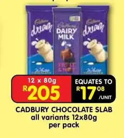 Shoprite CADBURY CHOCOLATE SLAB offer